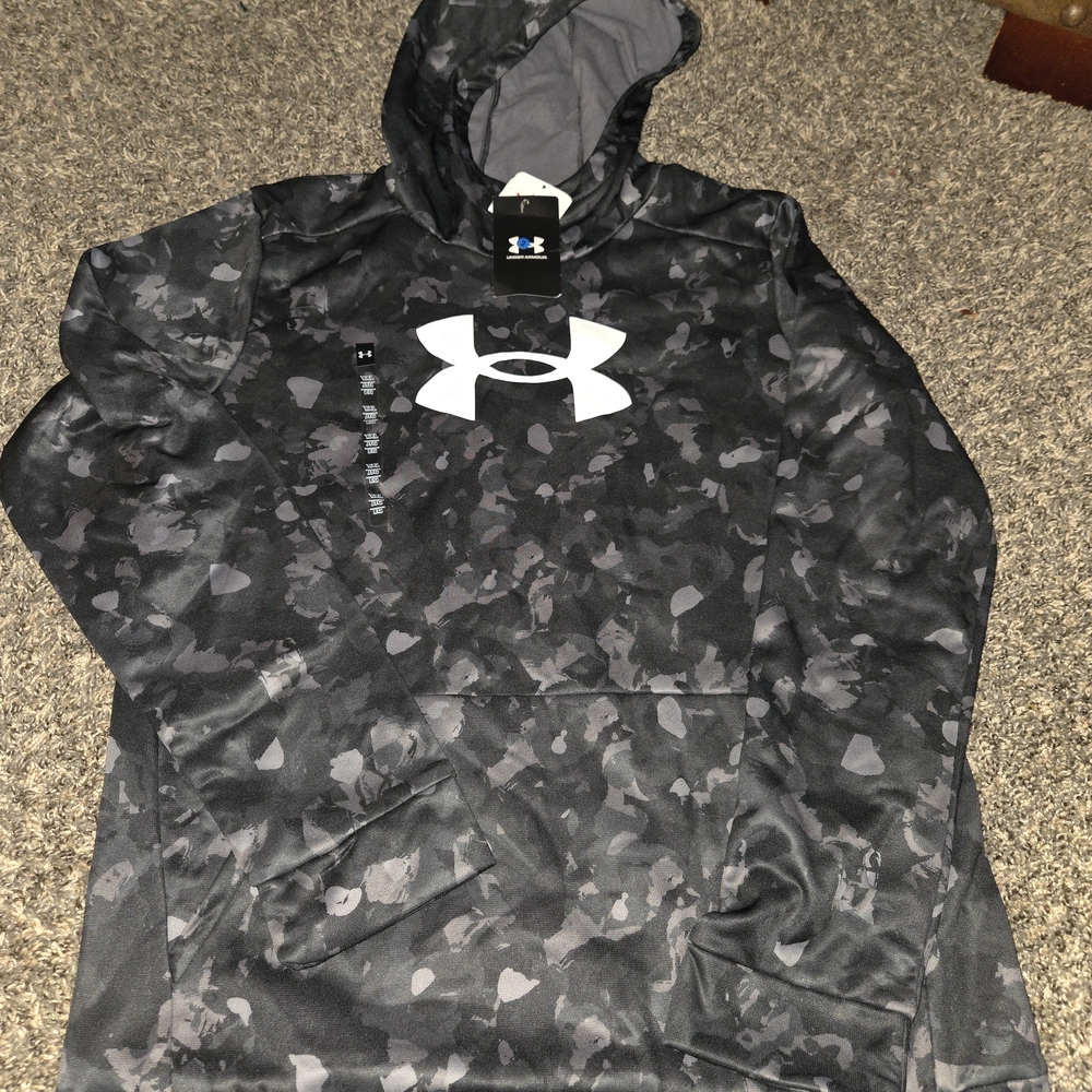 Under Armour Black & Gray Camo Pullover Hoodie